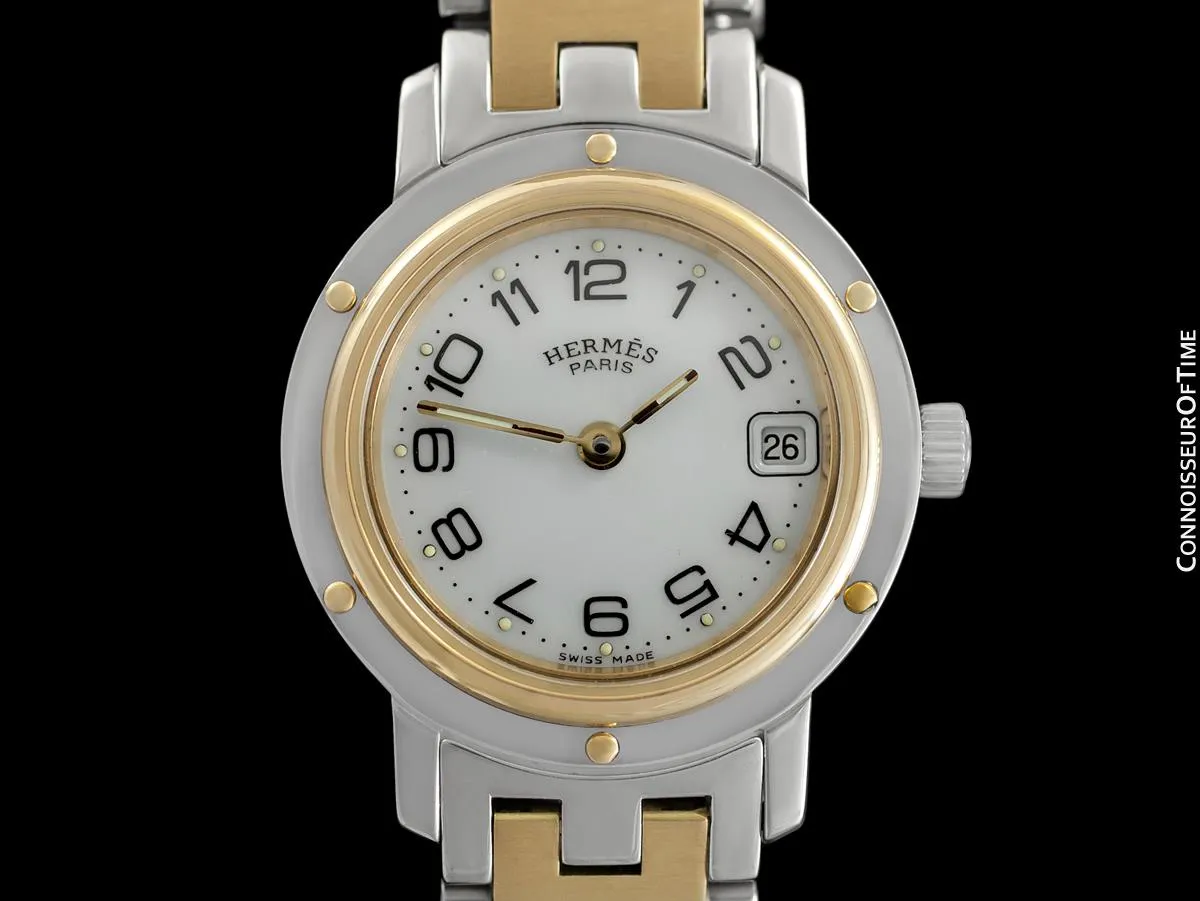 Hermes Ladies Clipper 2-Tone Quartz Watch - Stainless Steel & 18K Gold Plated