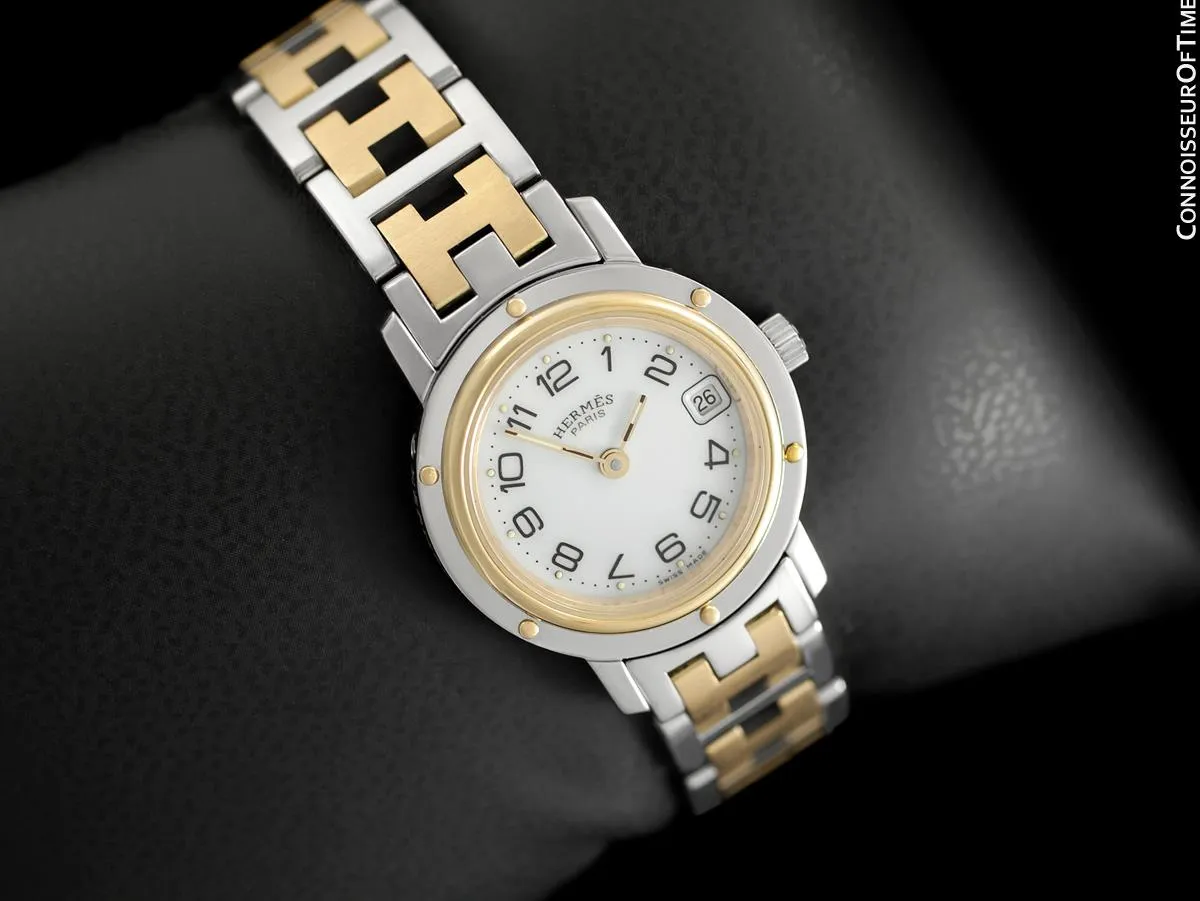 Hermes Ladies Clipper 2-Tone Quartz Watch - Stainless Steel & 18K Gold Plated