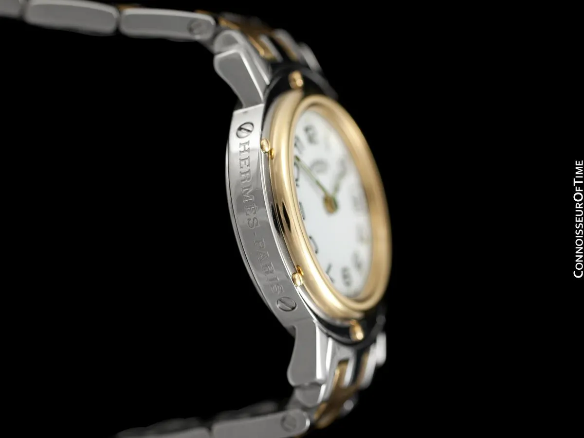 Hermes Ladies Clipper 2-Tone Quartz Watch - Stainless Steel & 18K Gold Plated