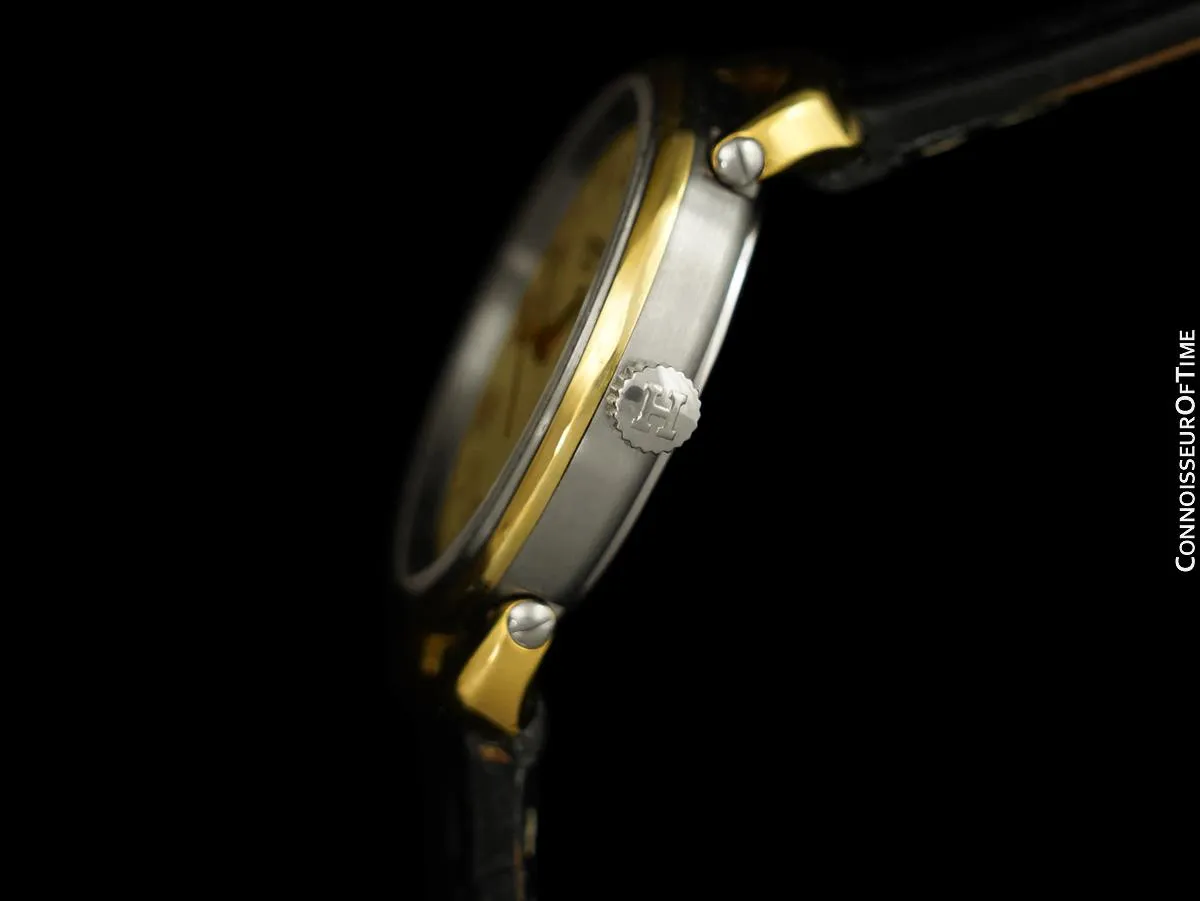 Hermes Pullman Ladies Cream Dial Watch with Date - 18K Gold Plated & Stainless Steel