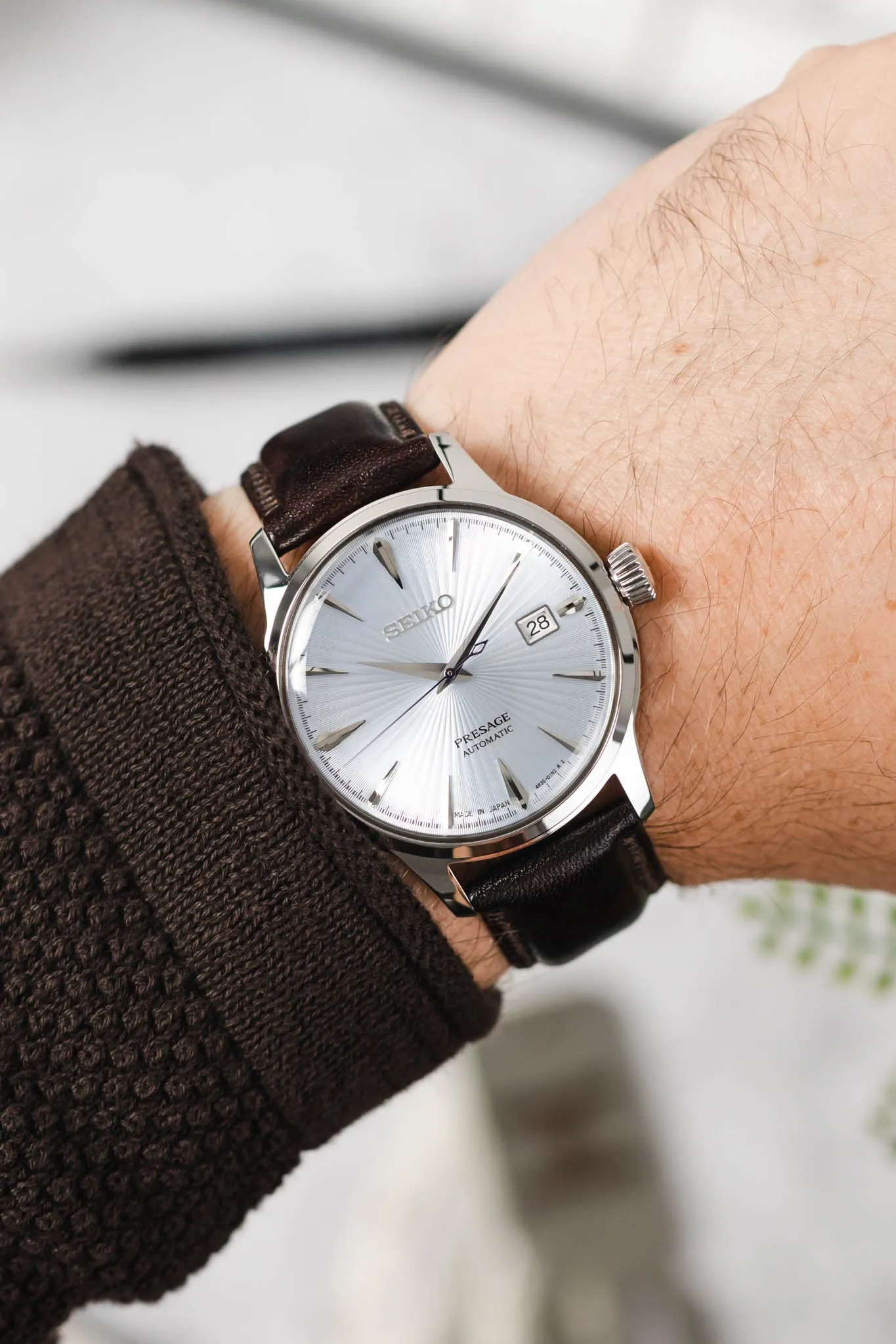 Hirsch ASCOT English Leather Watch Strap in BROWN