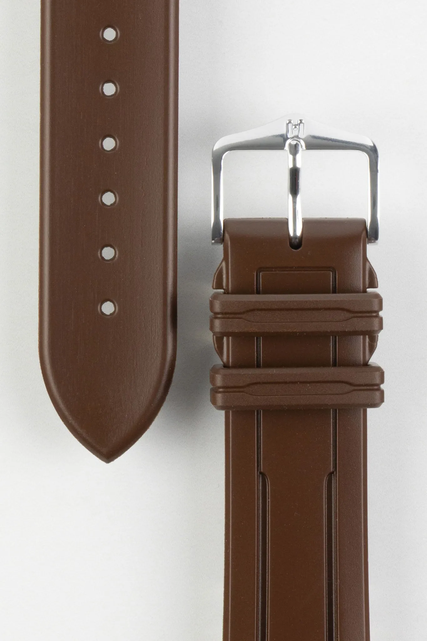 Hirsch HEVEA Natural Rubber Waterproof Watch Strap in BROWN