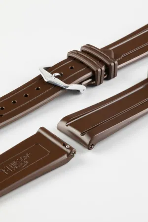 Hirsch HEVEA Natural Rubber Waterproof Watch Strap in BROWN