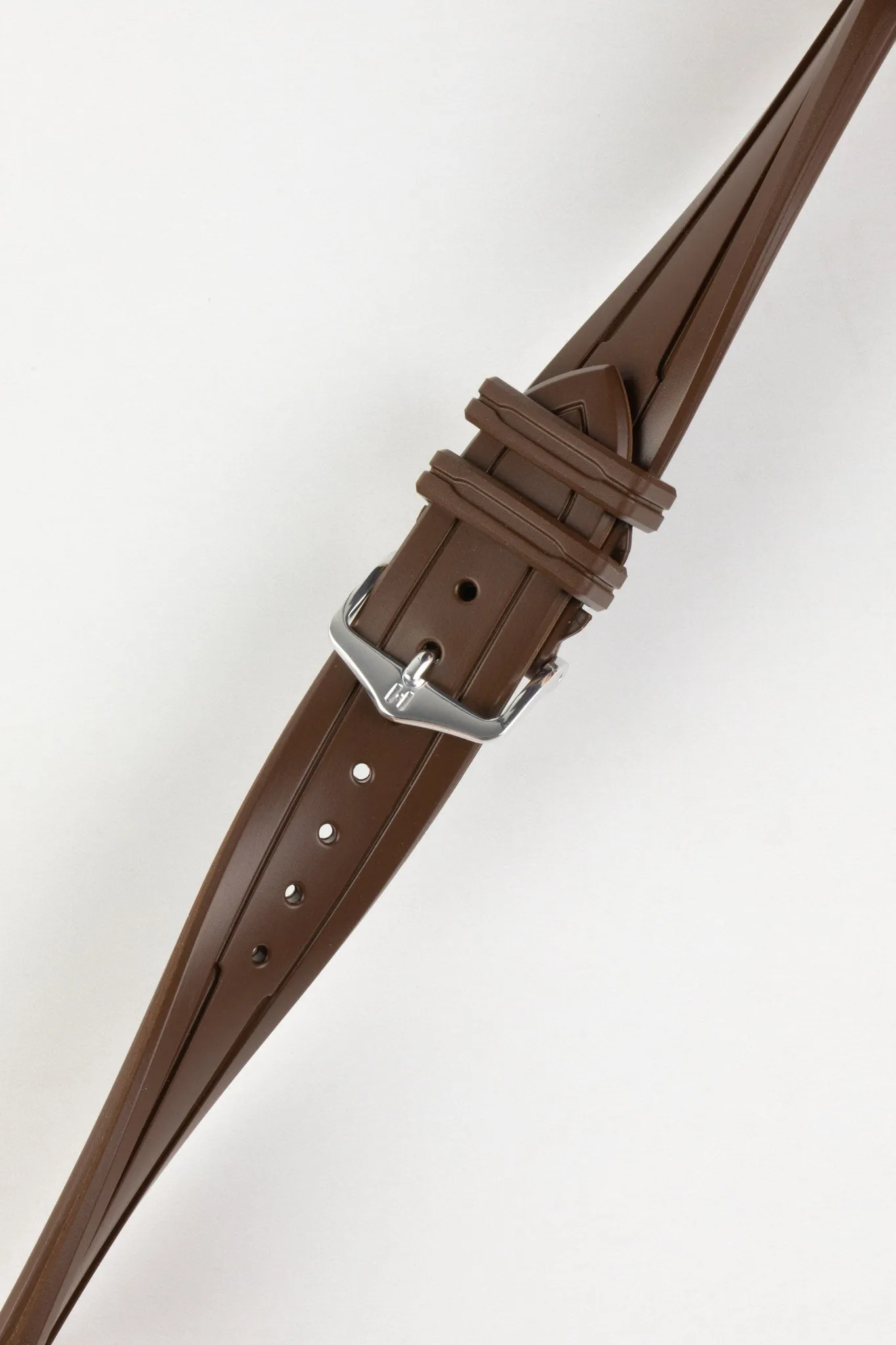 Hirsch HEVEA Natural Rubber Waterproof Watch Strap in BROWN