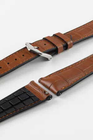Hirsch IAN Louisiana Alligator Leather Performance Watch Strap - GOLD BROWN