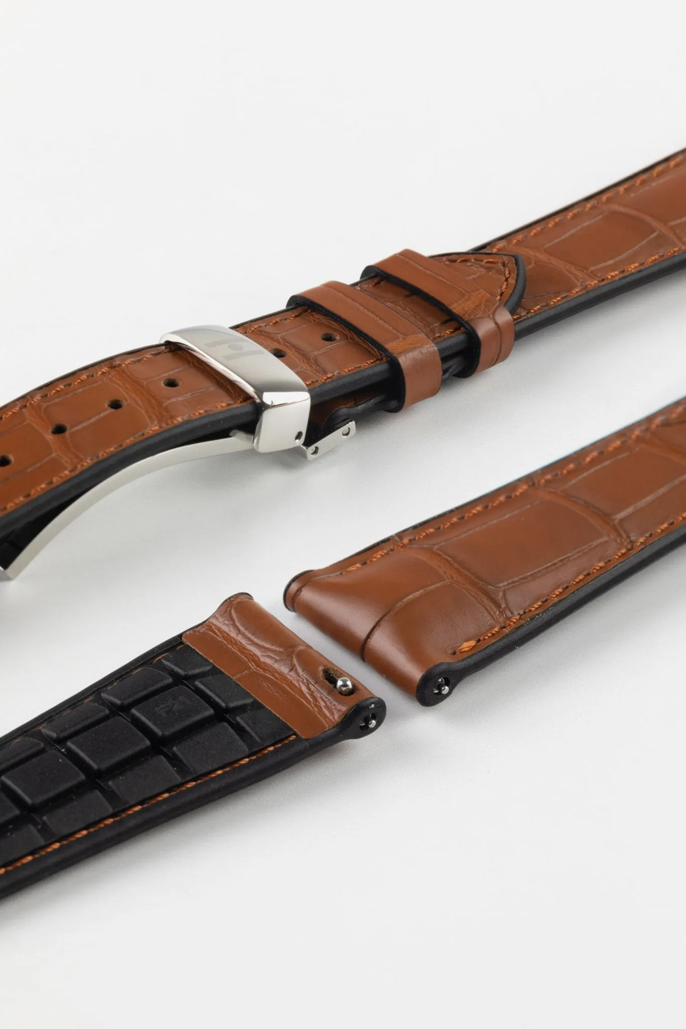 Hirsch IAN Louisiana Alligator Leather Performance Watch Strap - GOLD BROWN