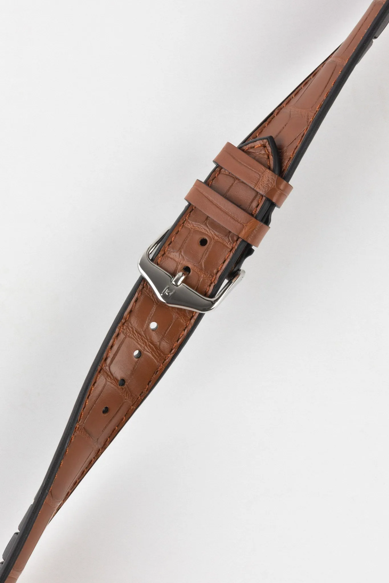 Hirsch IAN Louisiana Alligator Leather Performance Watch Strap - GOLD BROWN