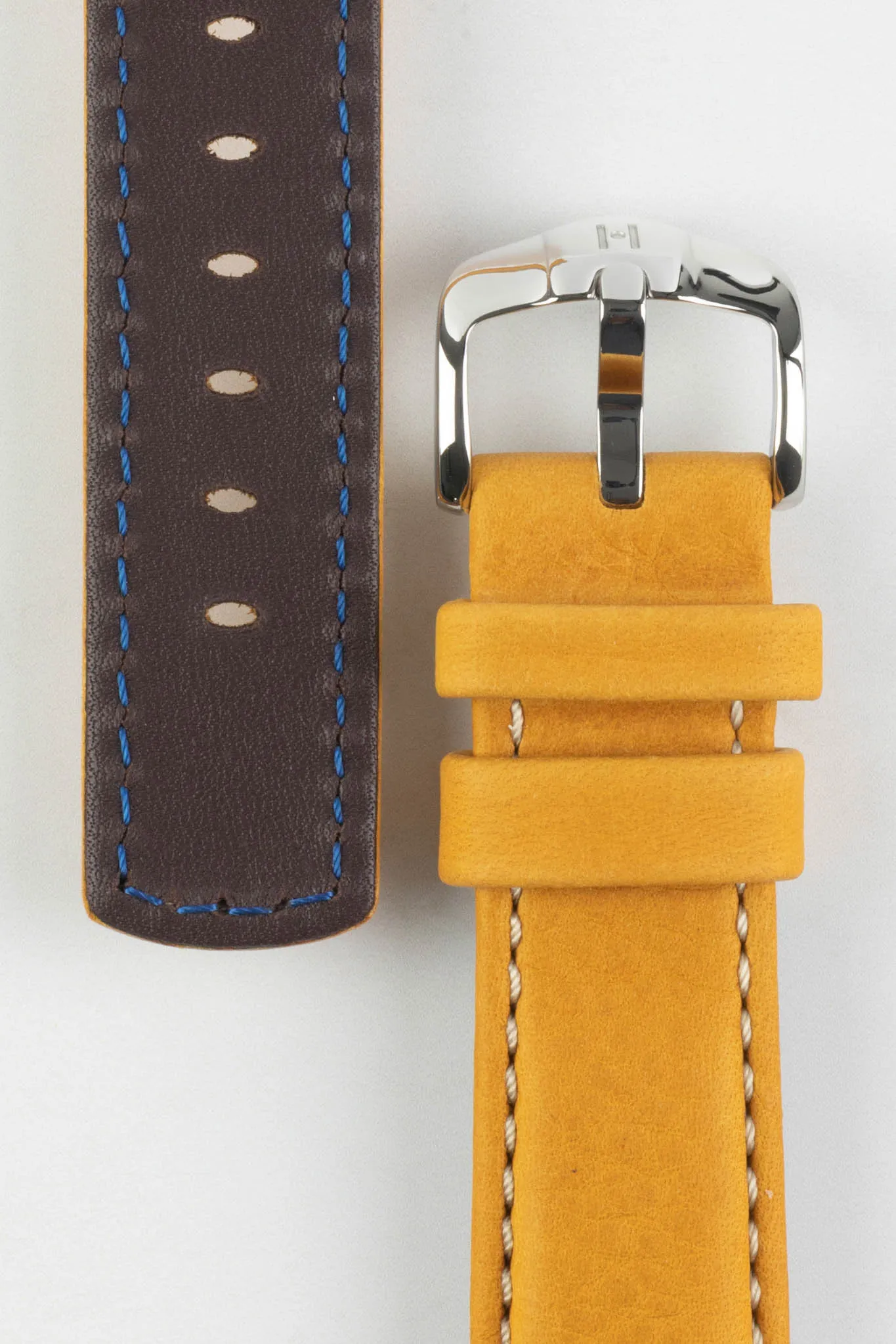 Hirsch Mariner Waterproof Leather Watch Strap in GOLD BROWN