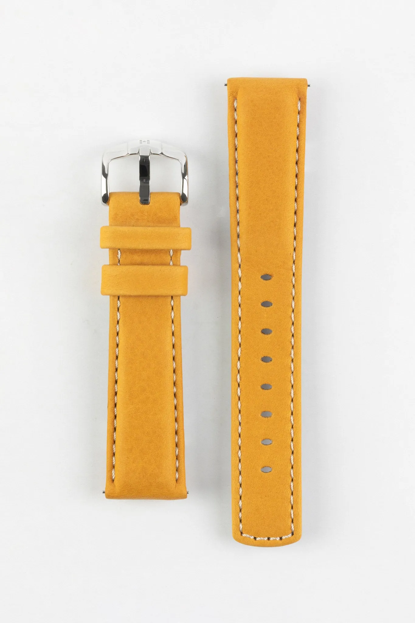 Hirsch Mariner Waterproof Leather Watch Strap in GOLD BROWN