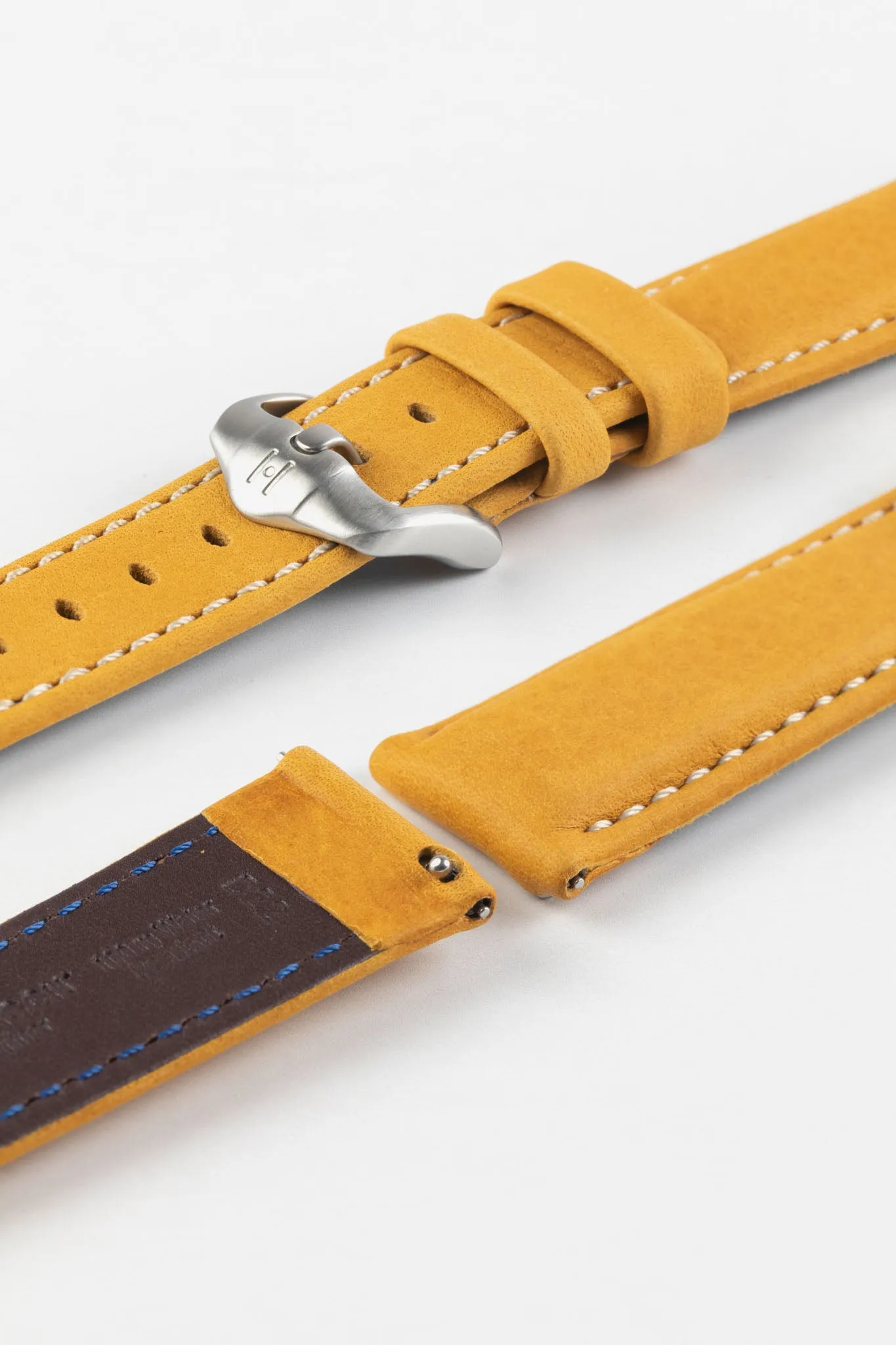 Hirsch Mariner Waterproof Leather Watch Strap in GOLD BROWN