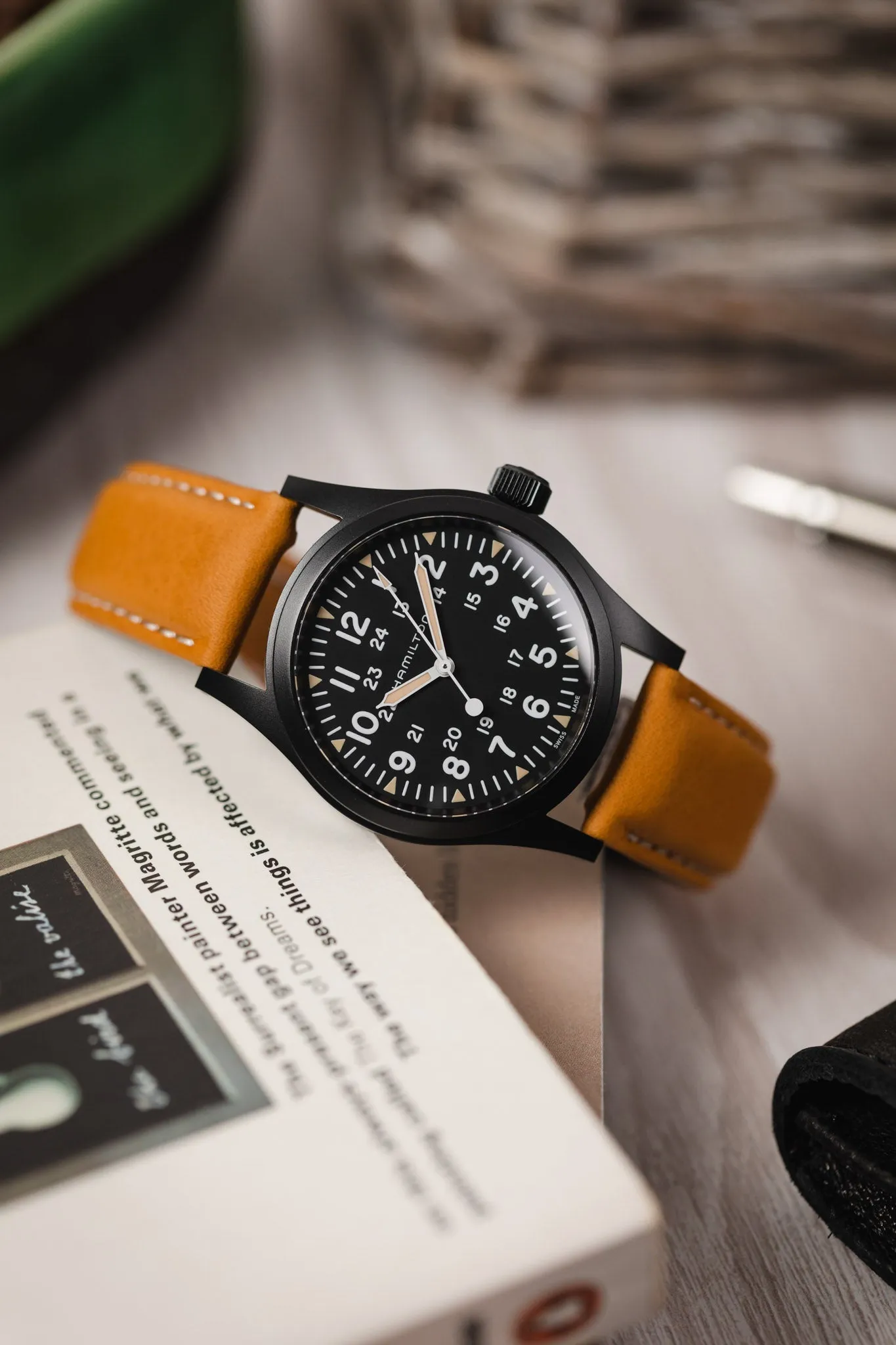 Hirsch Mariner Waterproof Leather Watch Strap in GOLD BROWN