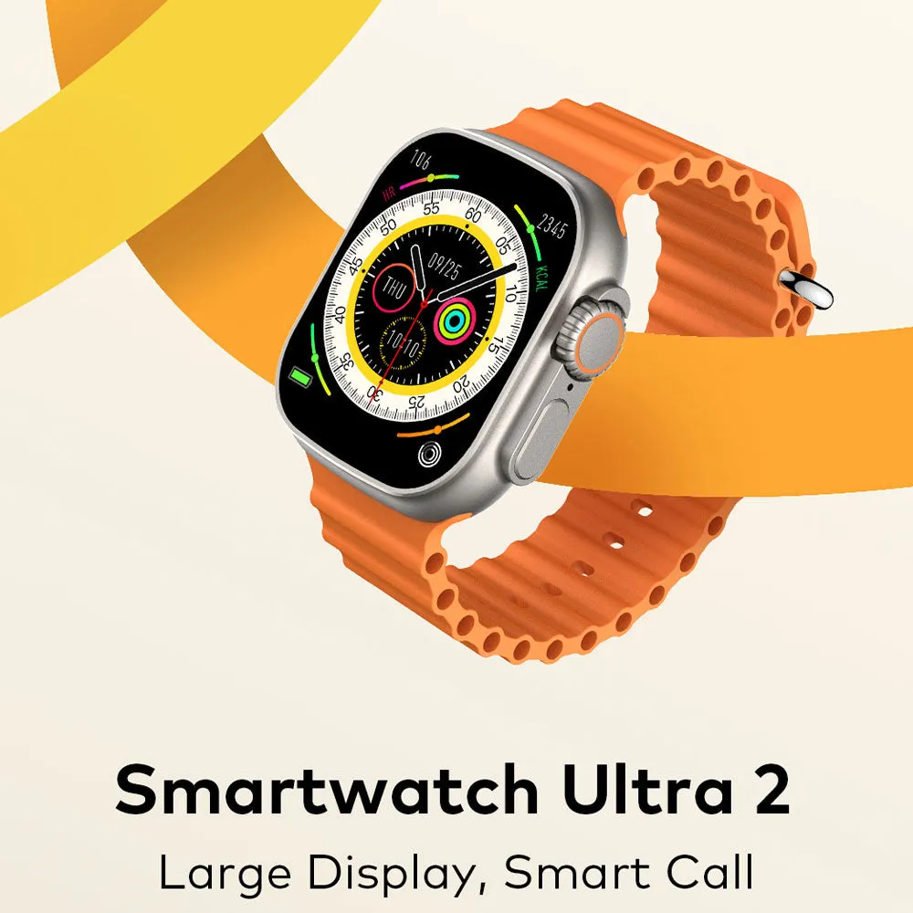 Itel Ultra 2 Sones ISW-12U Smart Watch Silver Case With Orange Silicone Strap