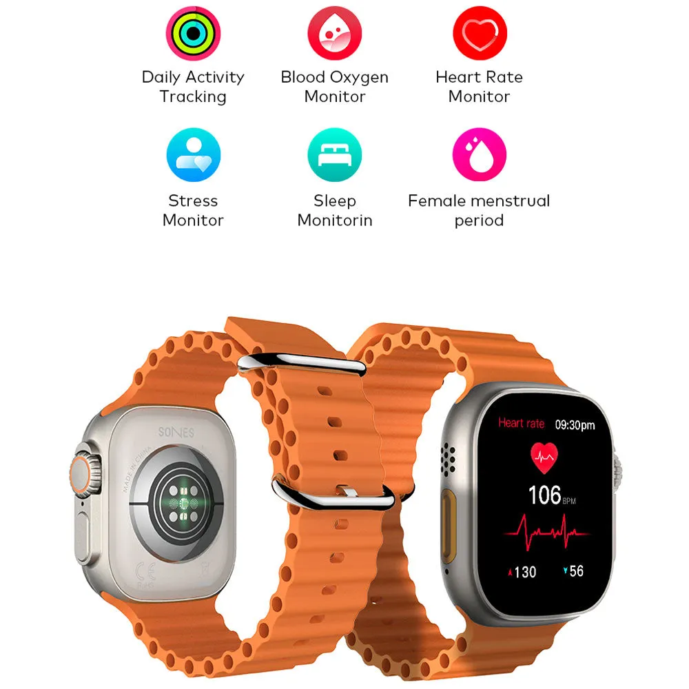 Itel Ultra 2 Sones ISW-12U Smart Watch Silver Case With Orange Silicone Strap