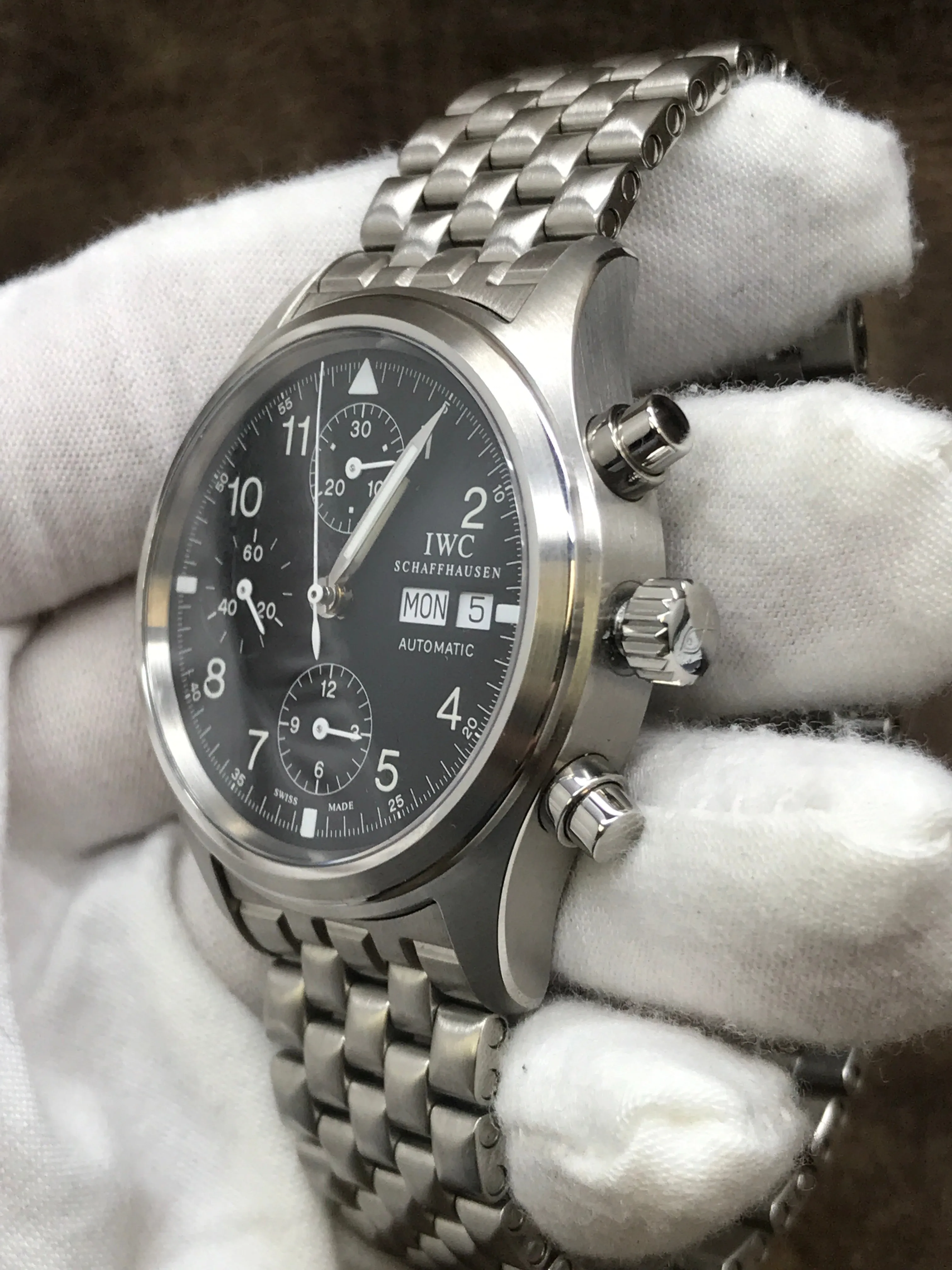 IWC Pilot's Watch Chronograph IW3706 Black Dial Automatic  Men's Watch