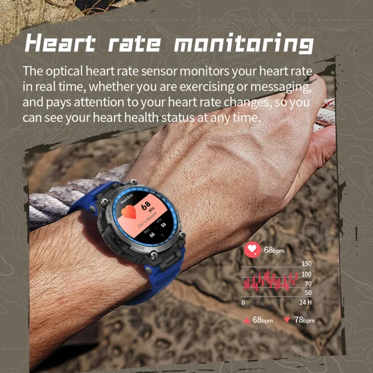 LC17 1.53 inch TFT Round Screen Sports Smart Watch, Heart Rate / Blood Oxygen / Blood Pressure(Blue)