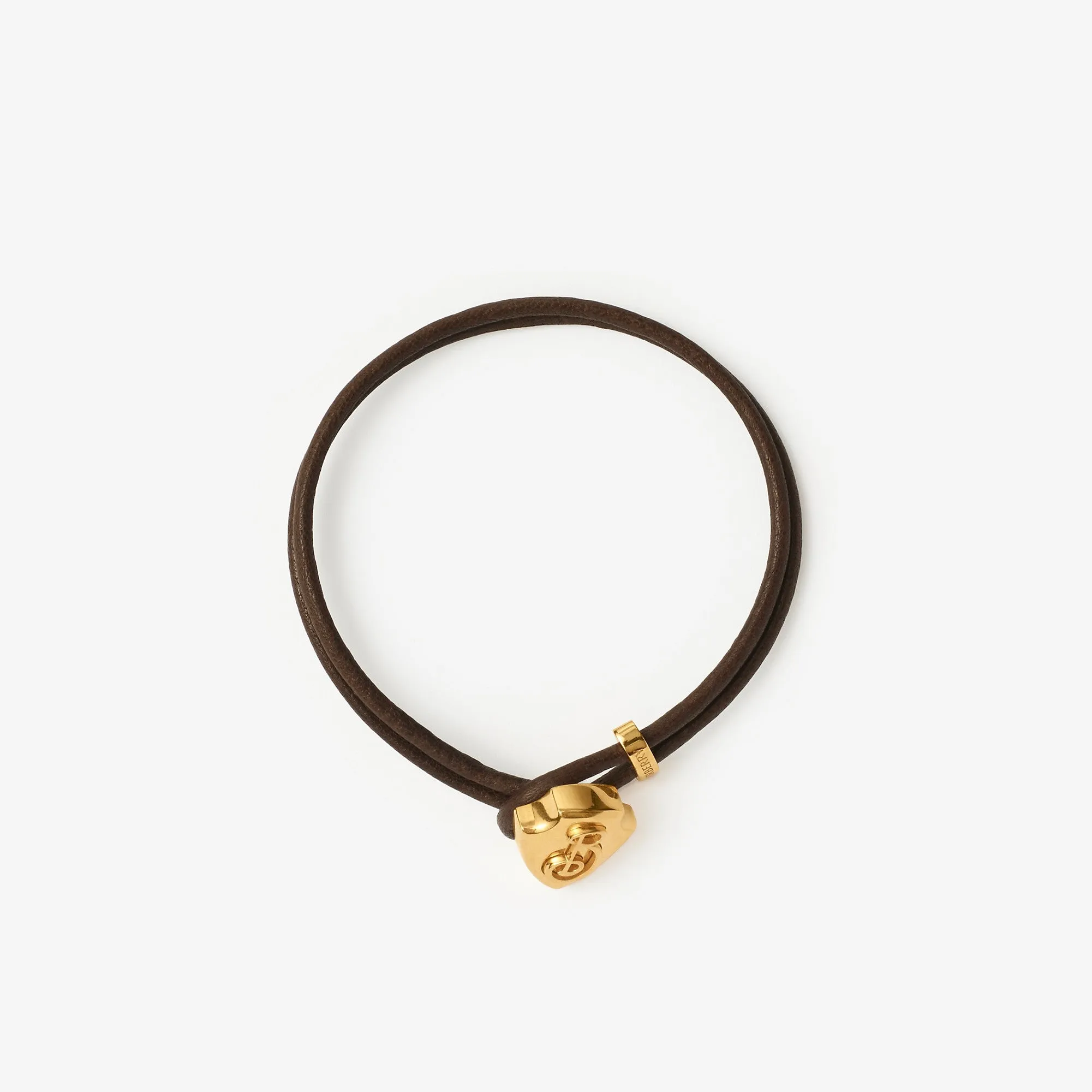 Leather B Shield Bracelet
