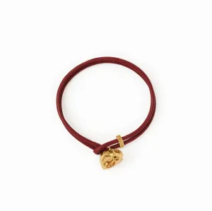 Leather B Shield Bracelet