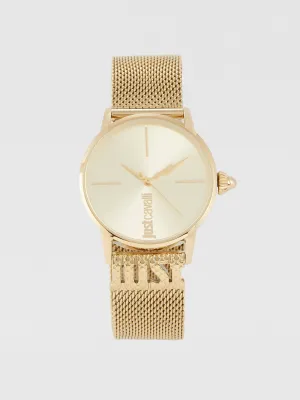 Logo Base Gold Milanese Strap Watch