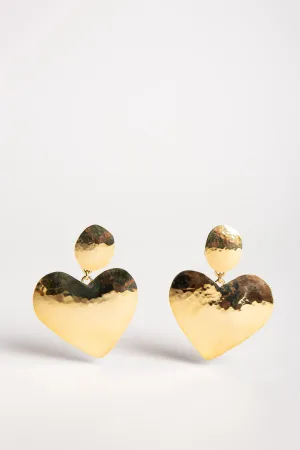 MAUD JEWELRY | 18K YELLOW GOLD HEART EARRINGS