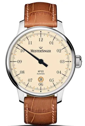MeisterSinger Watch N. 03 40mm Cognac Strap