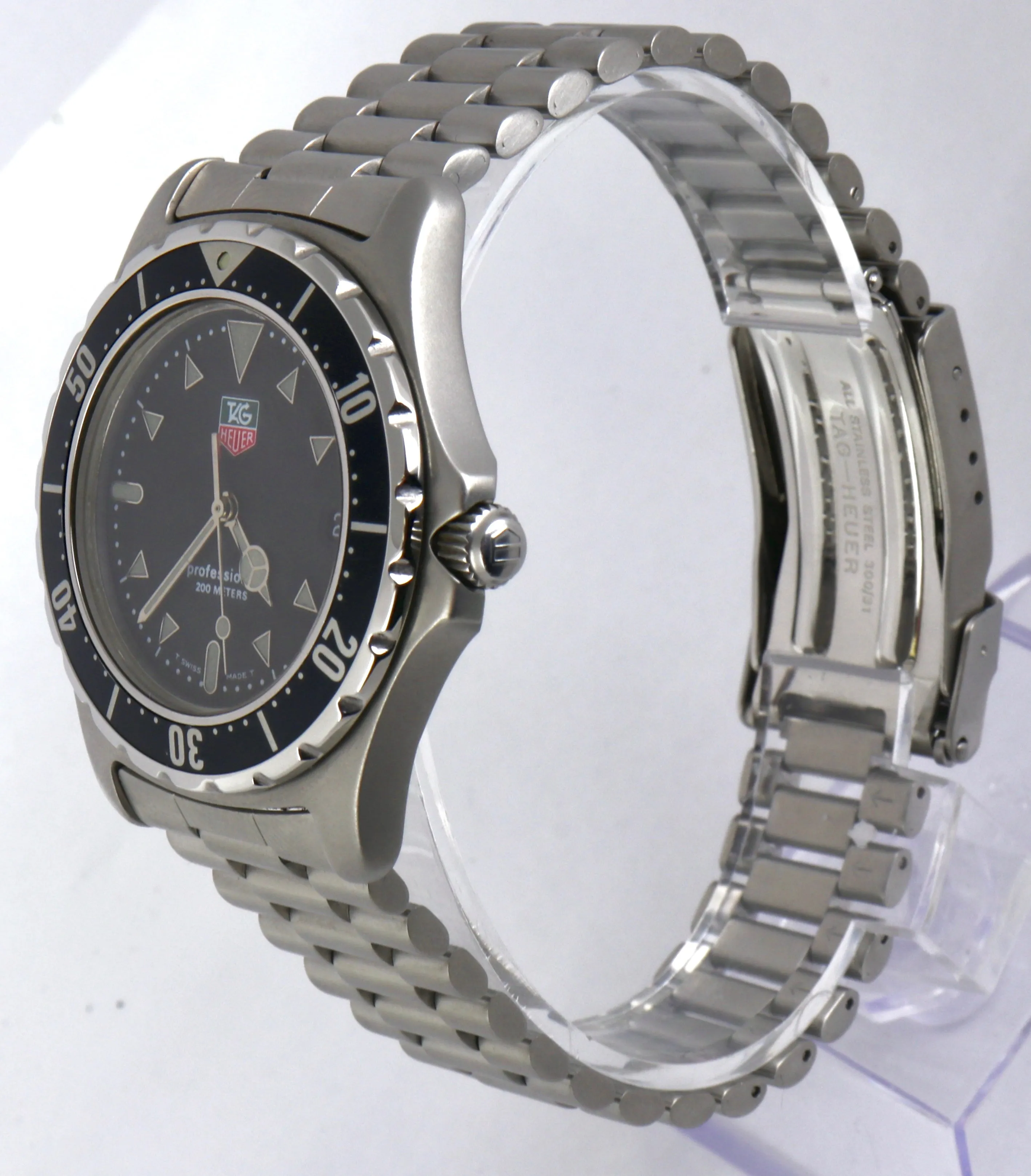 Men's TAG Heuer Professional 973.006 R-2 Stainless 41mm Black Date Watch