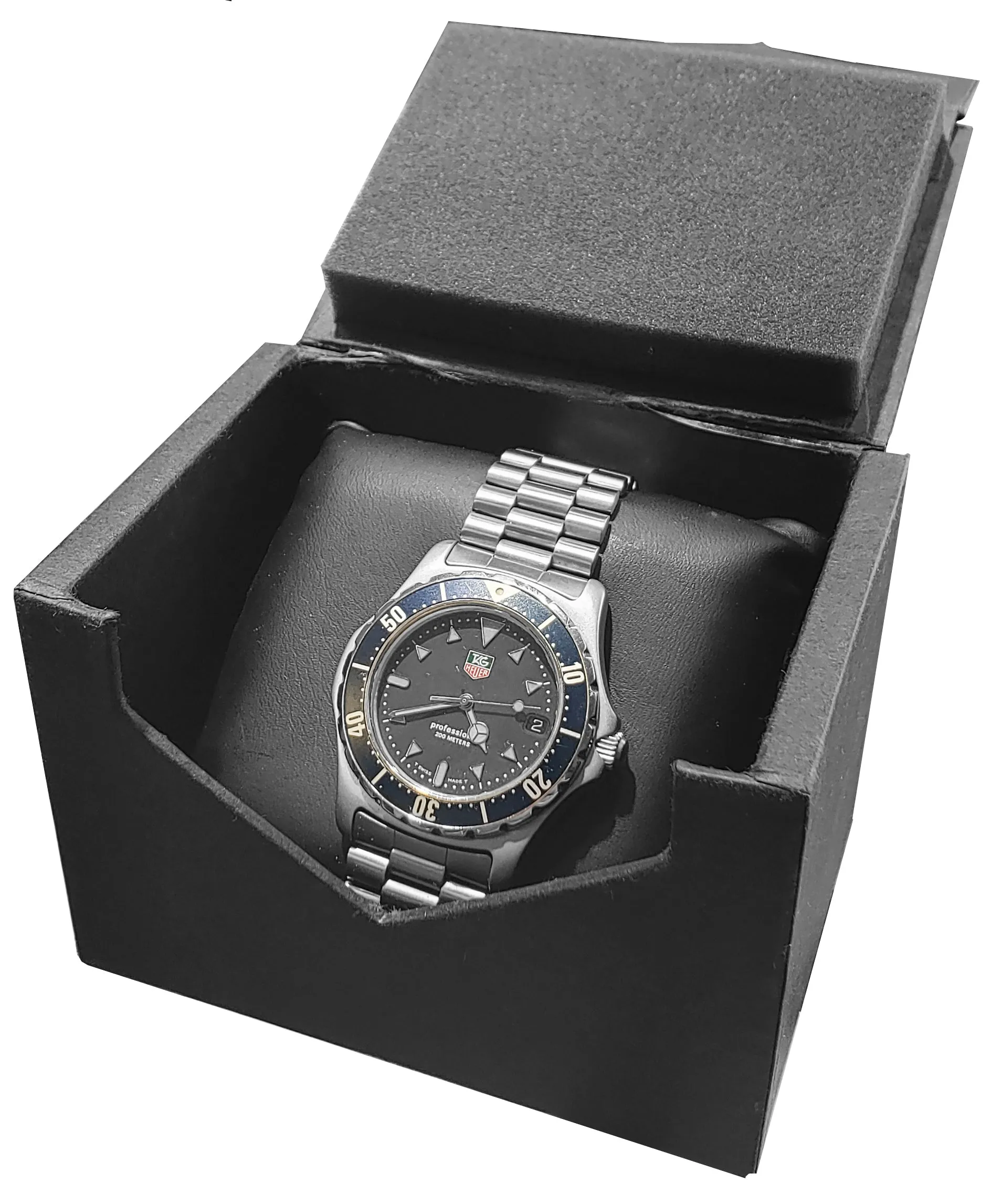 Men's TAG Heuer Professional 973.006 R-2 Stainless 41mm Black Date Watch