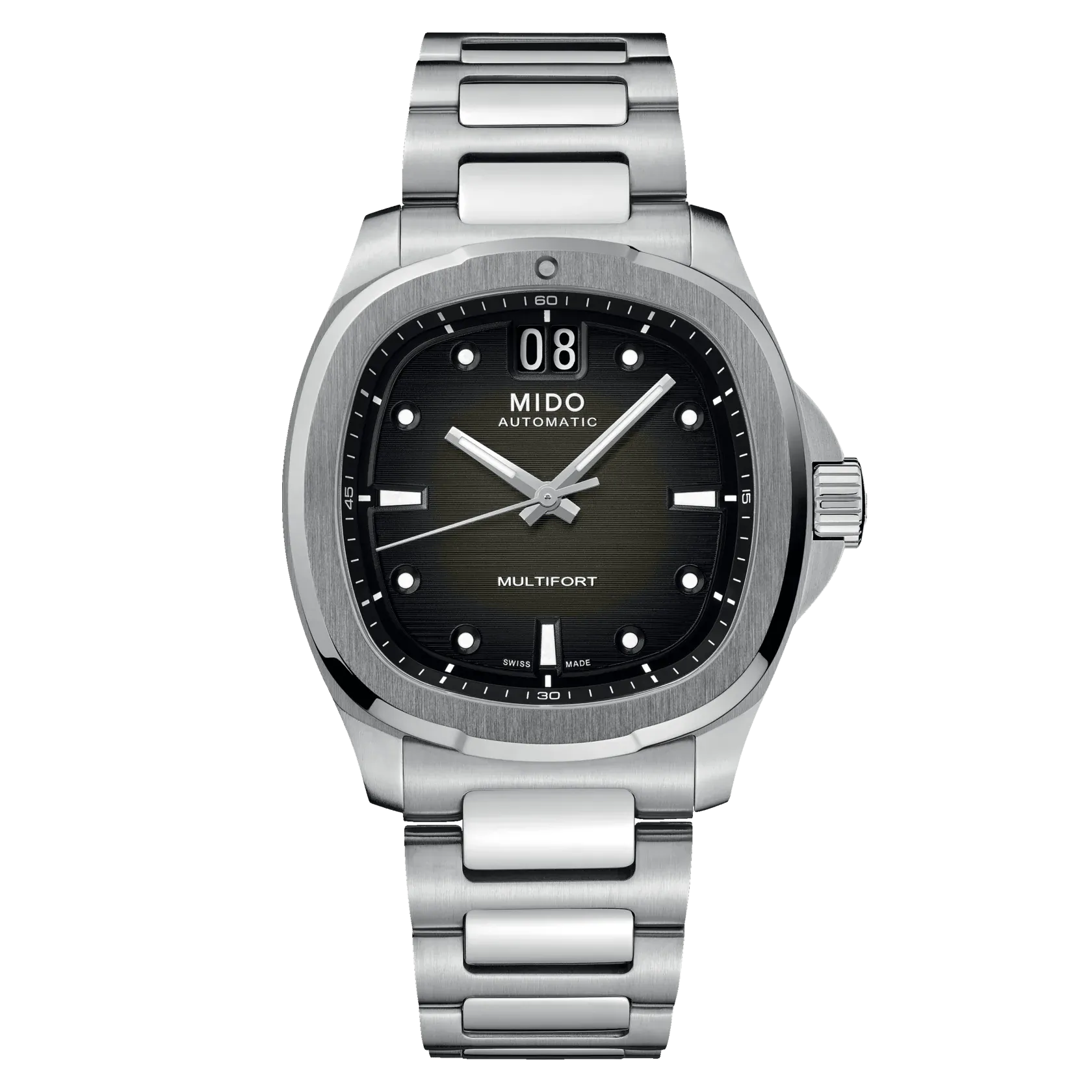 Mido Multifort TV Big Date Grey Dial Steel Men's Watch M0495261108100