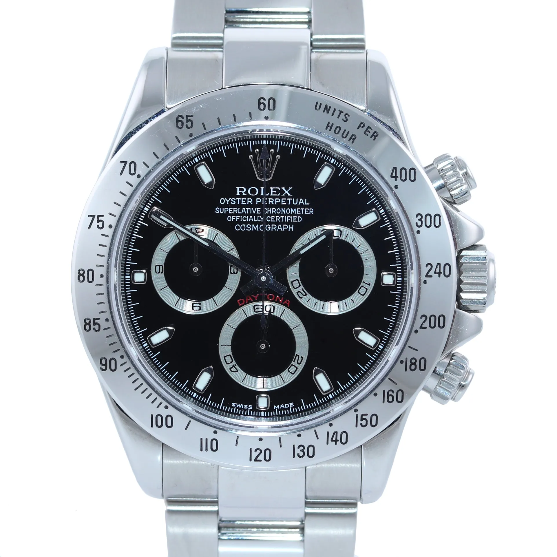MINT 2005 BOX PAPERS Rolex Daytona Cosmograph 116520 Black Steel 40mm Watch