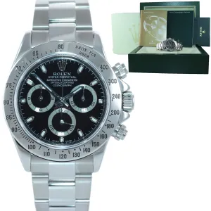 MINT Rolex Daytona 116520 Black Dial Chronograph Steel Watch Box DISCONTINUED