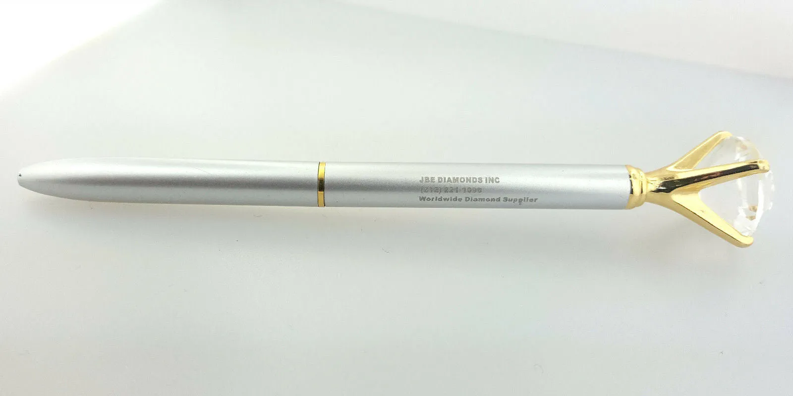 Modern PEN with Diamond Crystal Head Silver and Gold High Quality Metal