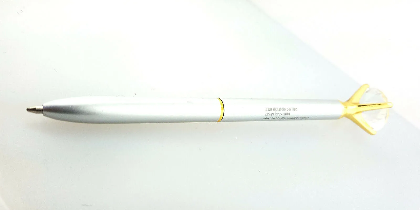 Modern PEN with Diamond Crystal Head Silver and Gold High Quality Metal