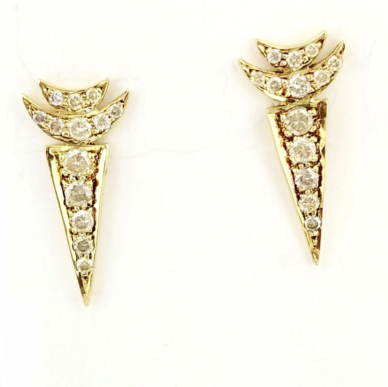 Modern Real Diamond Earrings 22k Yellow Gold 0.60 CT Natural Certified $1500
