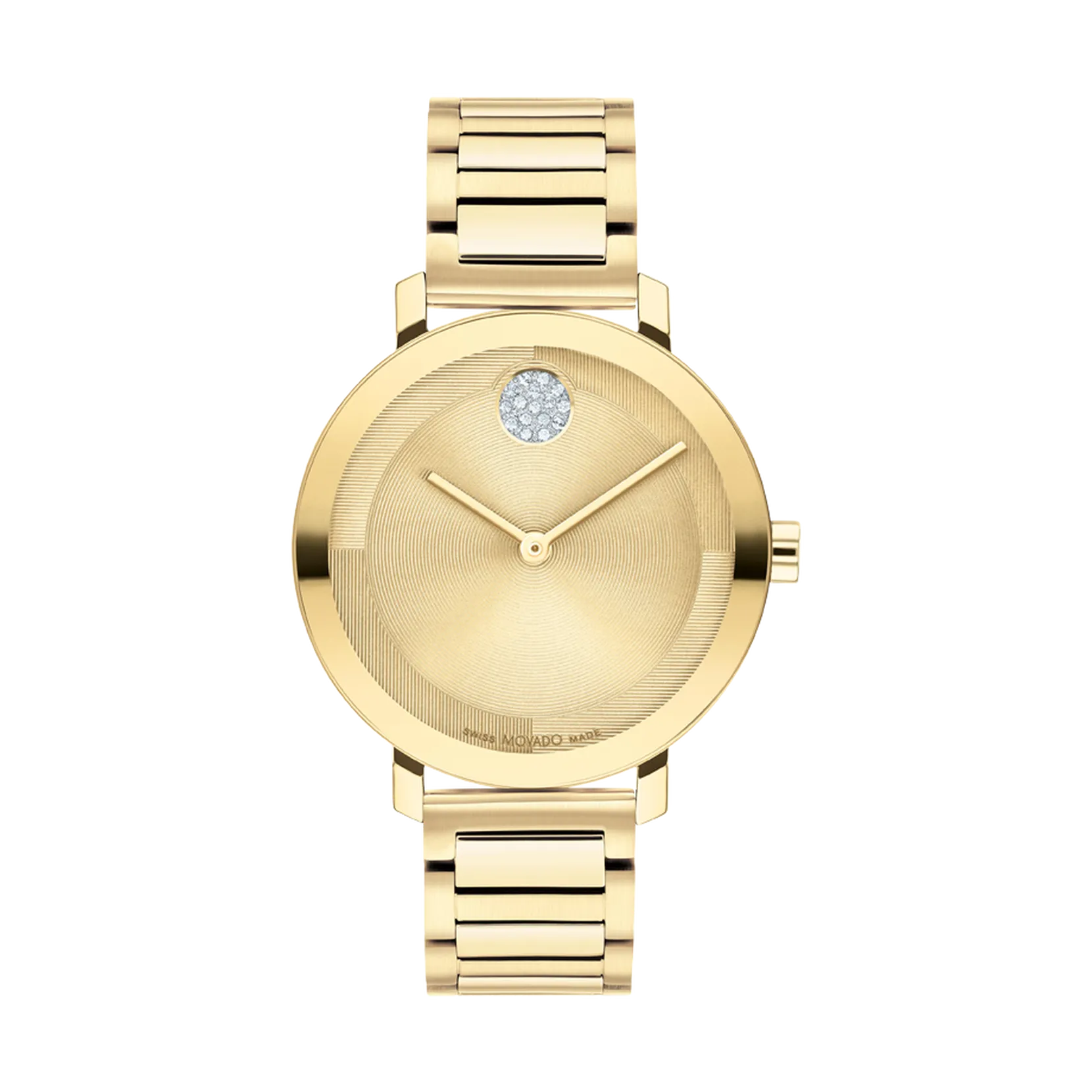 Movado Ladies Bold Evolution 2.0 Watch with Gold Tone and Crystal Dial