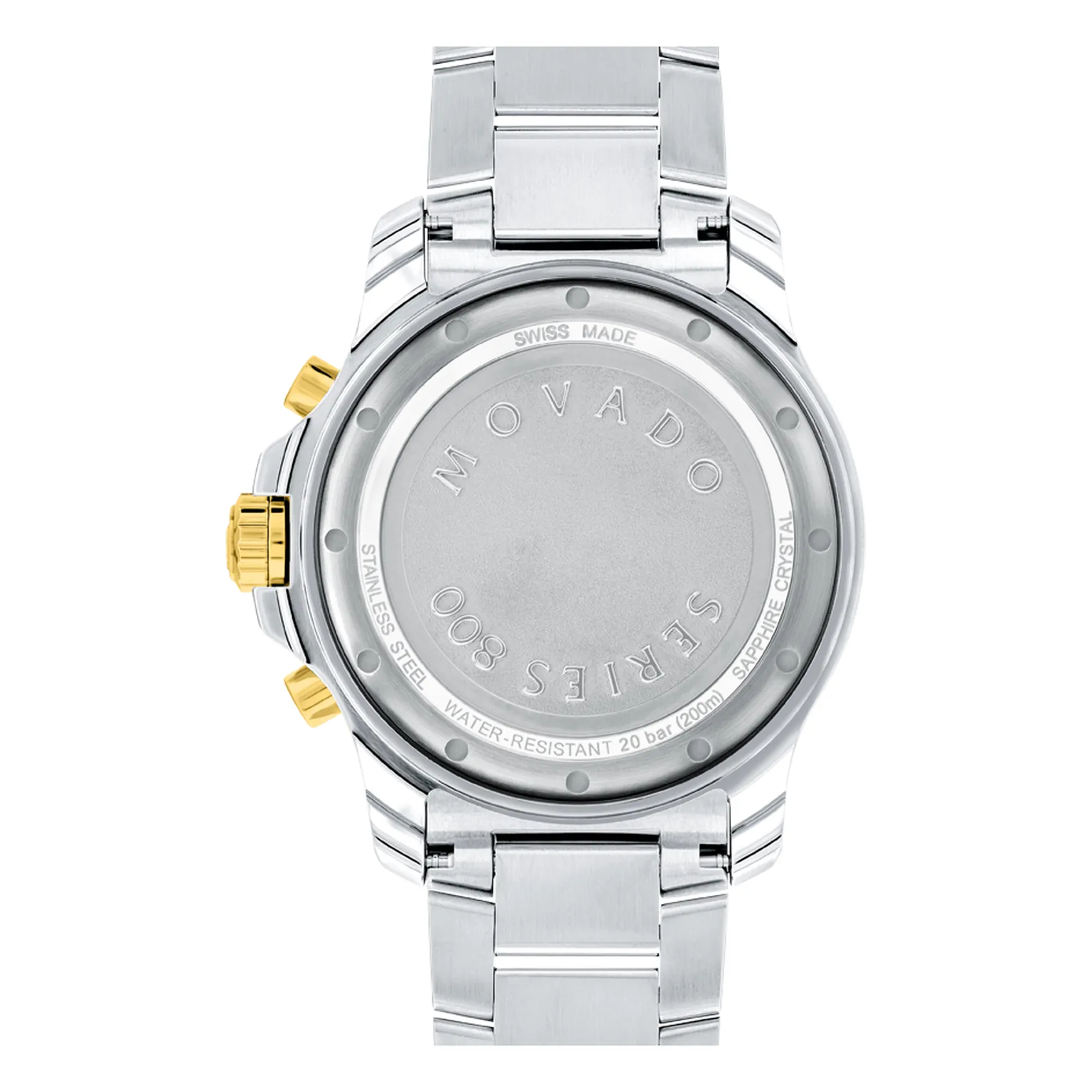 Movado Series 800 Mens Two-Tone  Black Dial Chronograph Watch