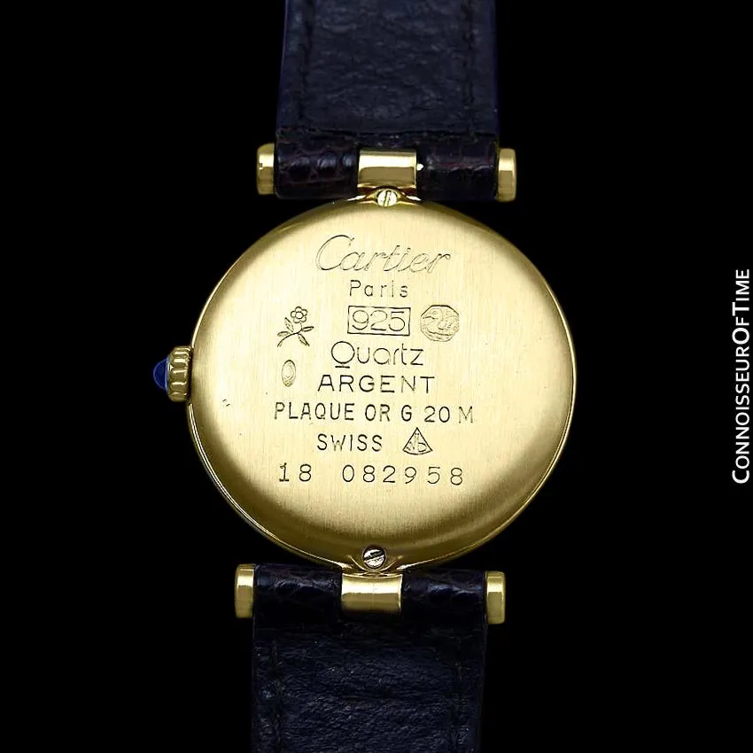 Must De Cartier Vendome Ladies Vermeil Watch - 18K Gold Over Sterling Silver