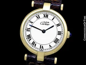 Must De Cartier Vendome Ladies Vermeil Watch - 18K Gold Over Sterling Silver