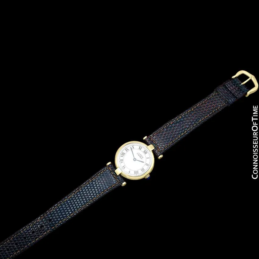Must De Cartier Vendome Ladies Vermeil Watch - 18K Gold Over Sterling Silver