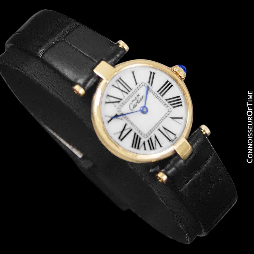 Must De Cartier Vendome Ladies Vermeil Watch - 18K Gold Over Sterling Silver