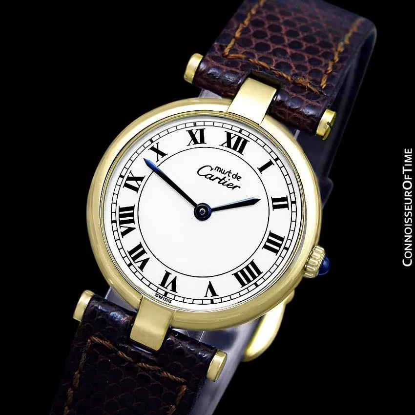 Must De Cartier Vendome Ladies Vermeil Watch - 18K Gold Over Sterling Silver