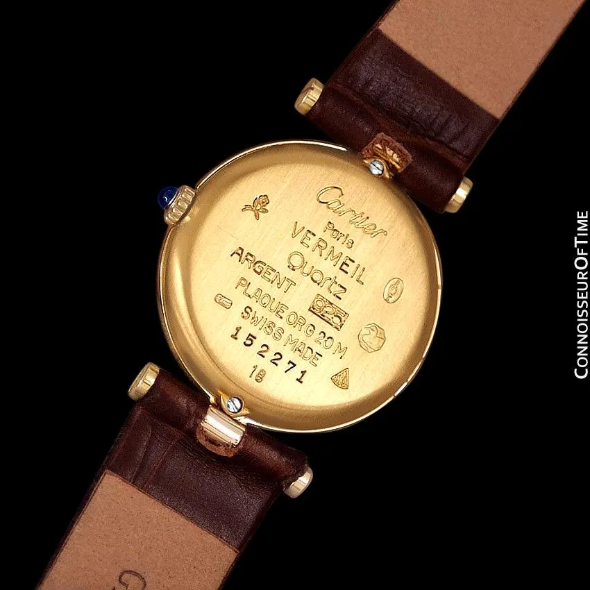 Must De Cartier Vendome Ladies Vermeil Watch - 18K Gold Over Sterling Silver
