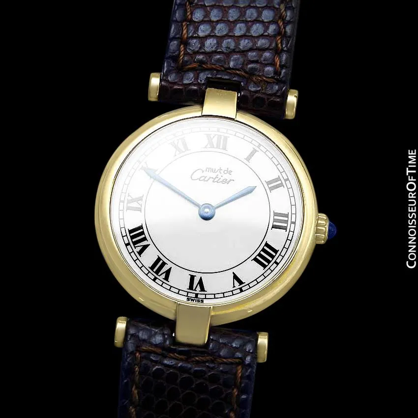 Must De Cartier Vendome Ladies Vermeil Watch - 18K Gold Over Sterling Silver