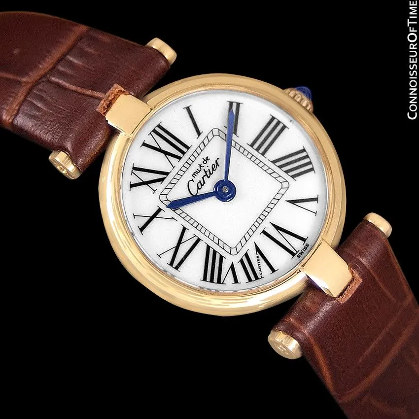 Must De Cartier Vendome Ladies Vermeil Watch - 18K Gold Over Sterling Silver