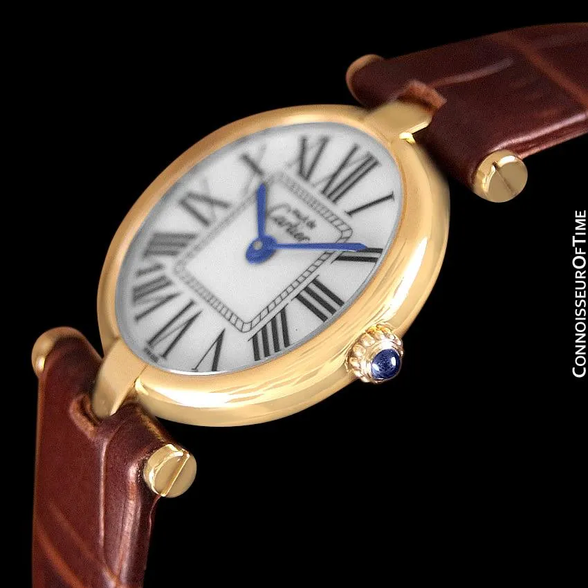 Must De Cartier Vendome Ladies Vermeil Watch - 18K Gold Over Sterling Silver