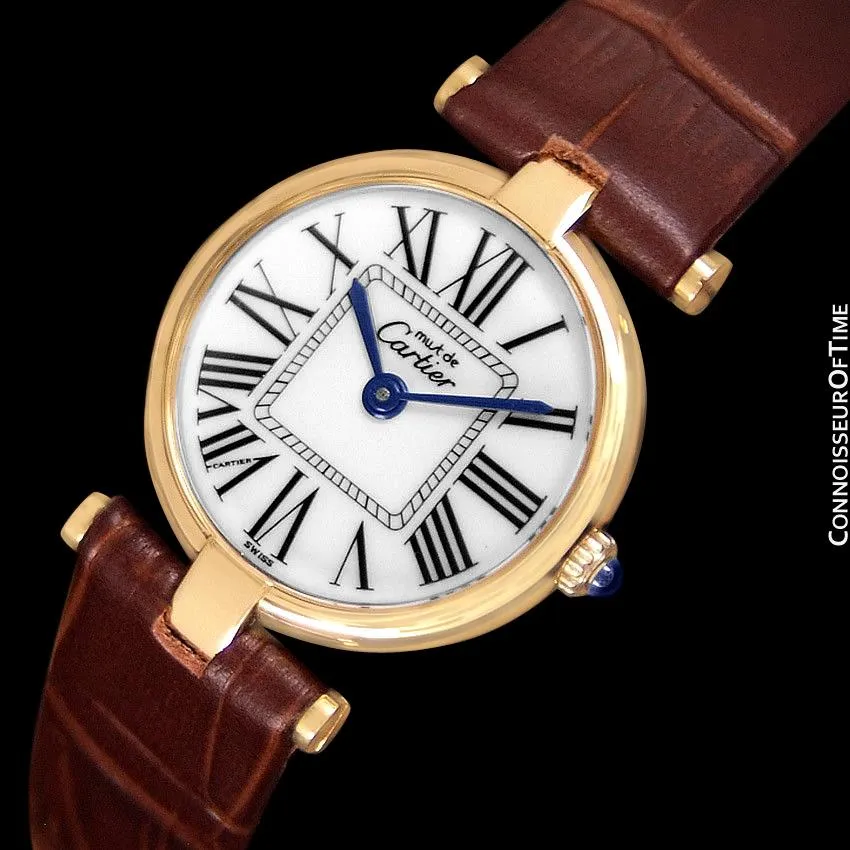 Must De Cartier Vendome Ladies Vermeil Watch - 18K Gold Over Sterling Silver