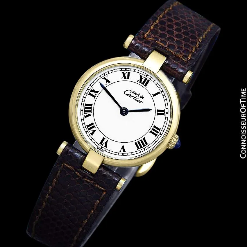 Must De Cartier Vendome Ladies Vermeil Watch - 18K Gold Over Sterling Silver