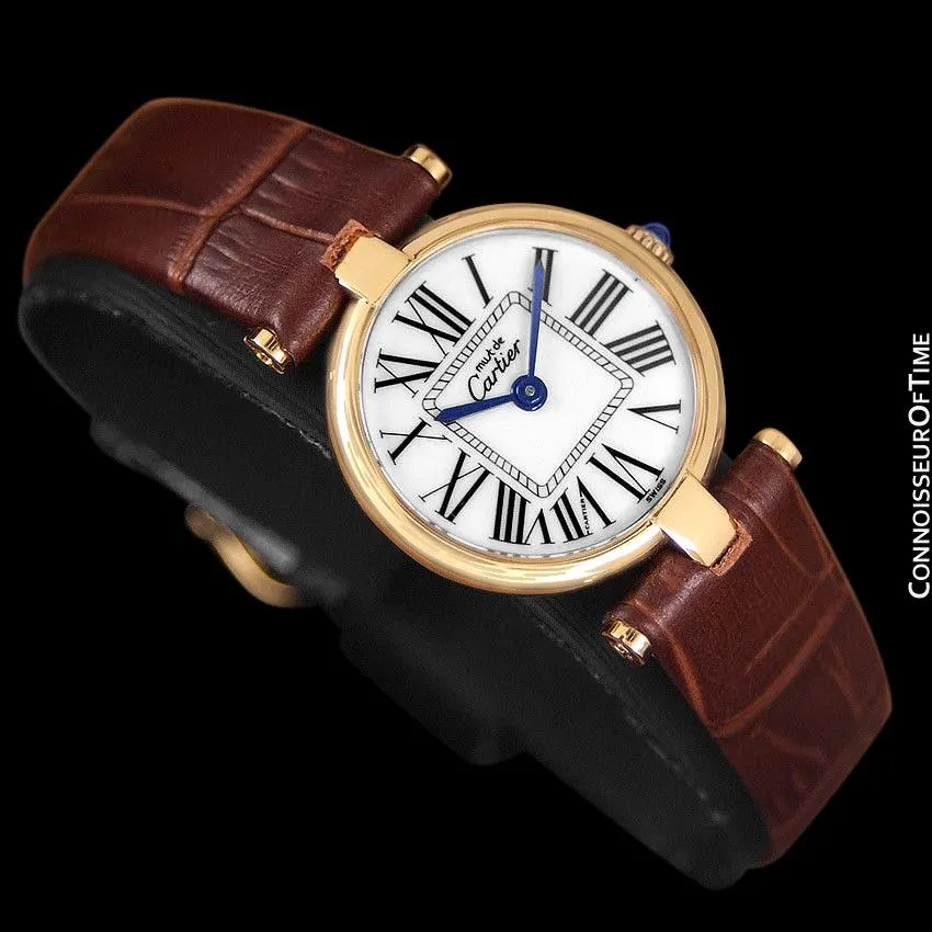 Must De Cartier Vendome Ladies Vermeil Watch - 18K Gold Over Sterling Silver