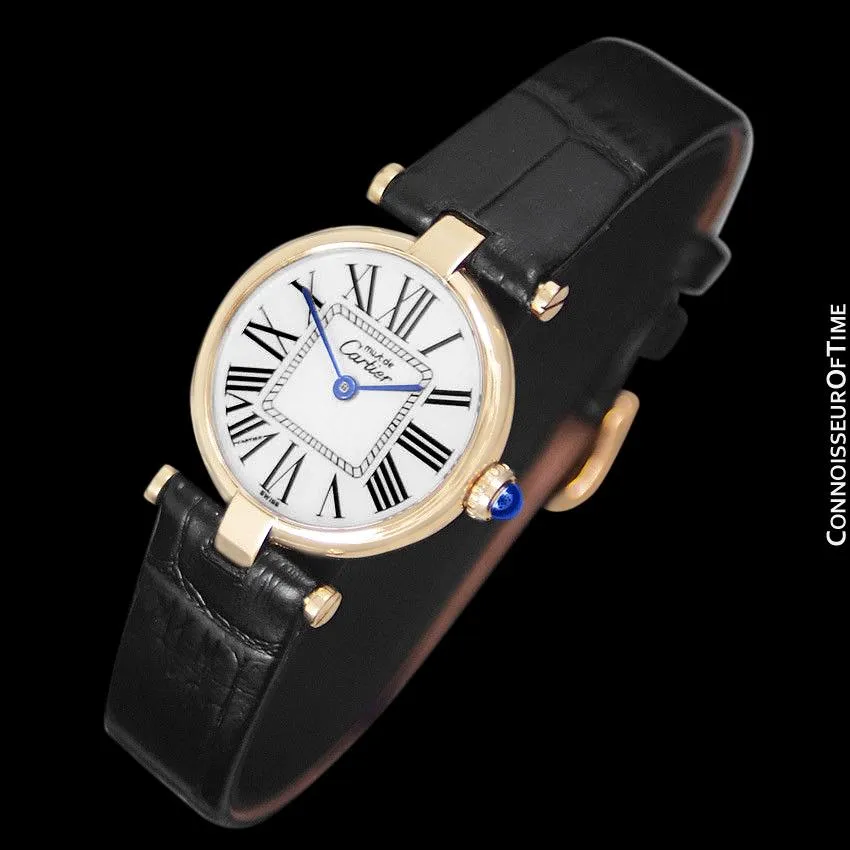 Must De Cartier Vendome Ladies Vermeil Watch - 18K Gold Over Sterling Silver