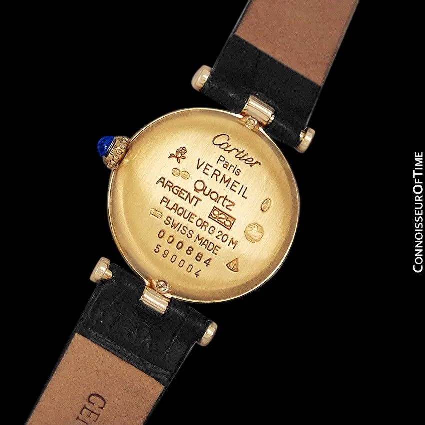 Must De Cartier Vendome Ladies Vermeil Watch - 18K Gold Over Sterling Silver