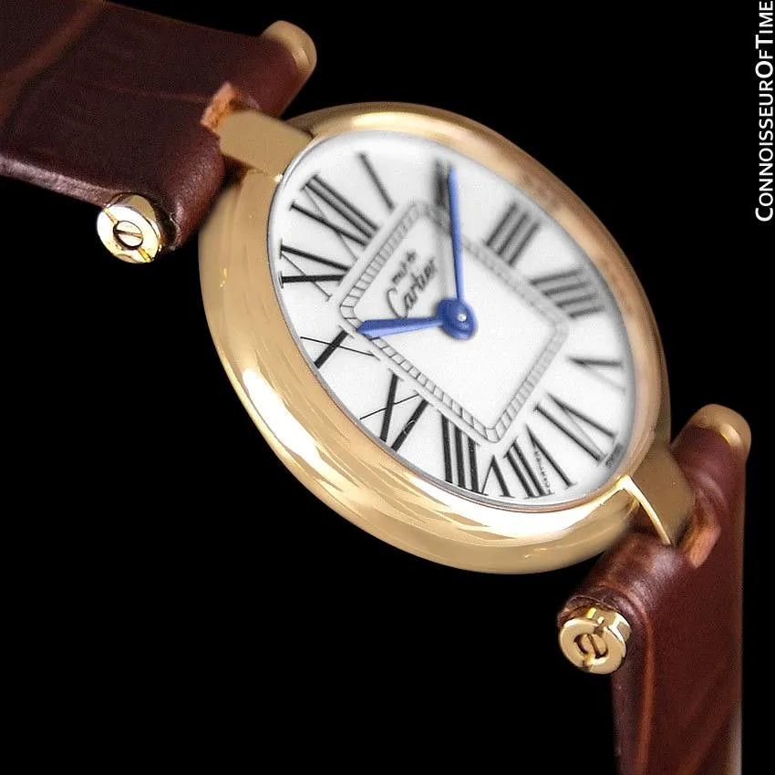 Must De Cartier Vendome Ladies Vermeil Watch - 18K Gold Over Sterling Silver