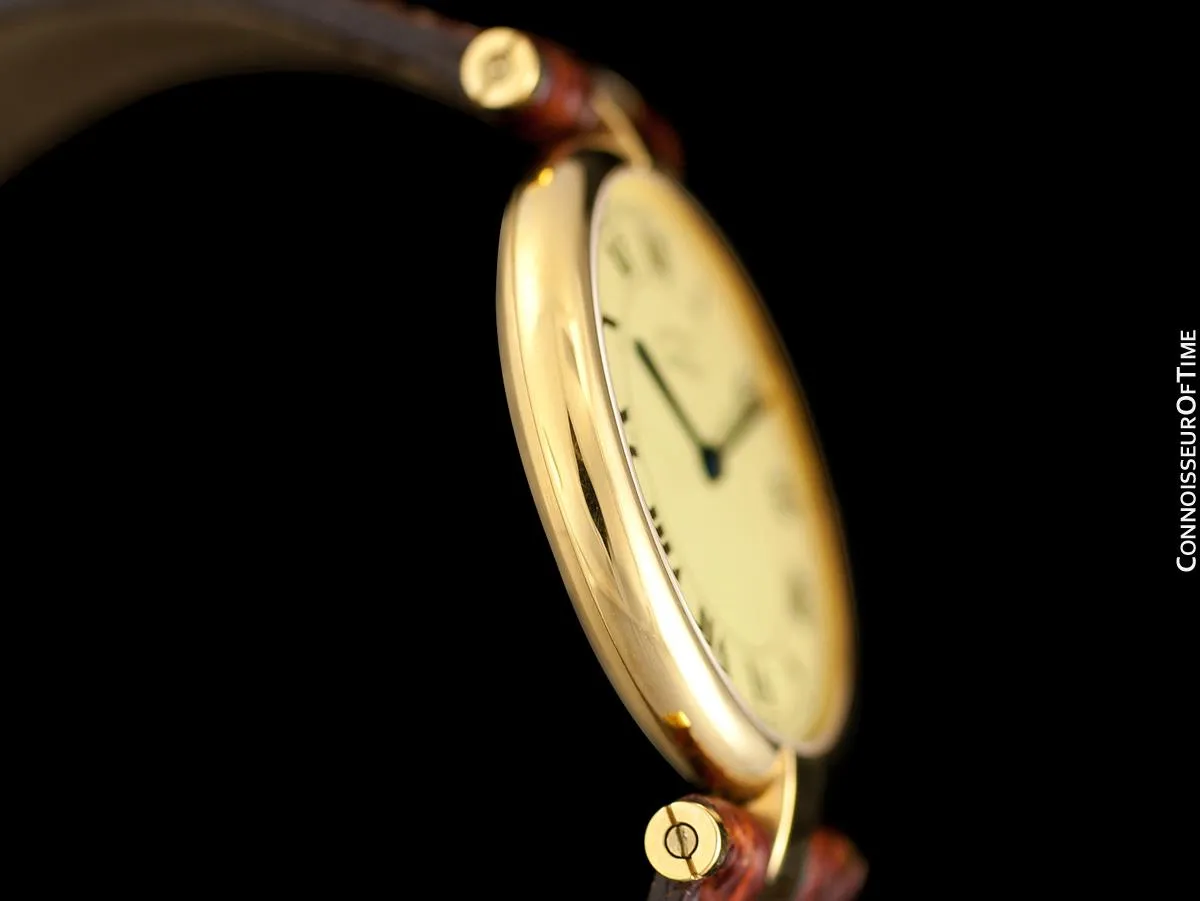 Must De Cartier Vendome Mens Midsize Unisex Vermeil 18K Gold Over Sterling Silver Watch - Boxes & Papers